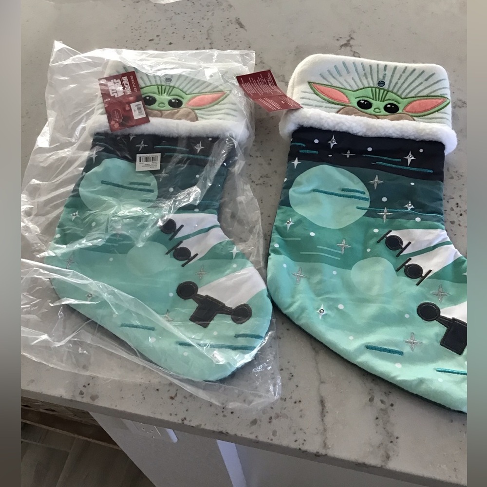 Two Star Wars Mandalorian LED Christmas Stockings - St. Nicholas Square